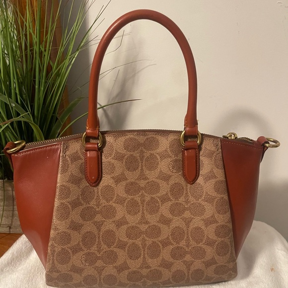 Coach Brown and Tan Signature Satchel - Picture 2 of 8